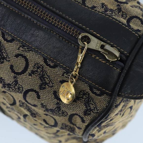 CELINE C Sulky Boston Bag Canvas Leather Navy Gold Auth bs19729 - Picture 14 of 16